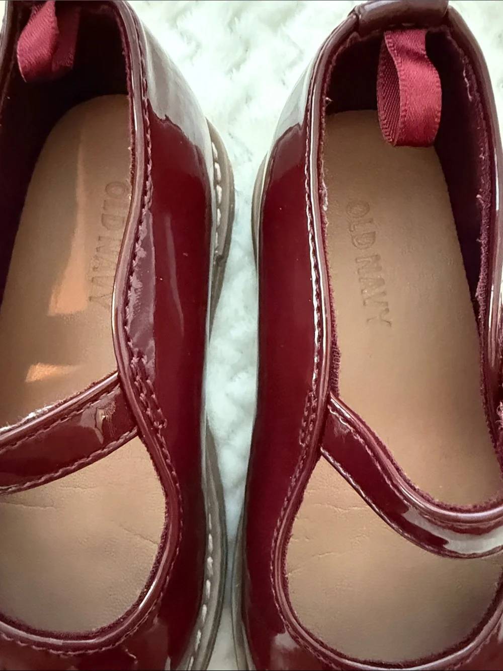 Old Navy Girls' Shiny Mary Jane Shoes - Burgundy Patent